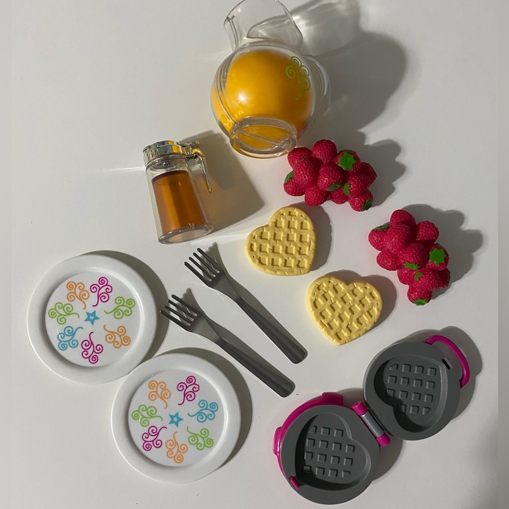 American girl doll waffle breakfast set